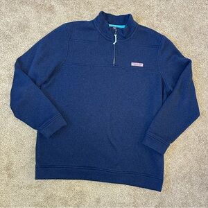 Vineyard Vines Men's Blue Quarter Zip Pullover Sweater